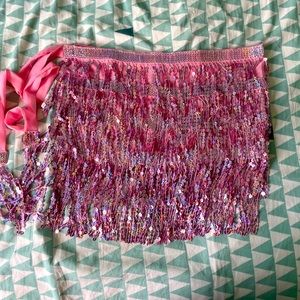 Pink tinsel skirt